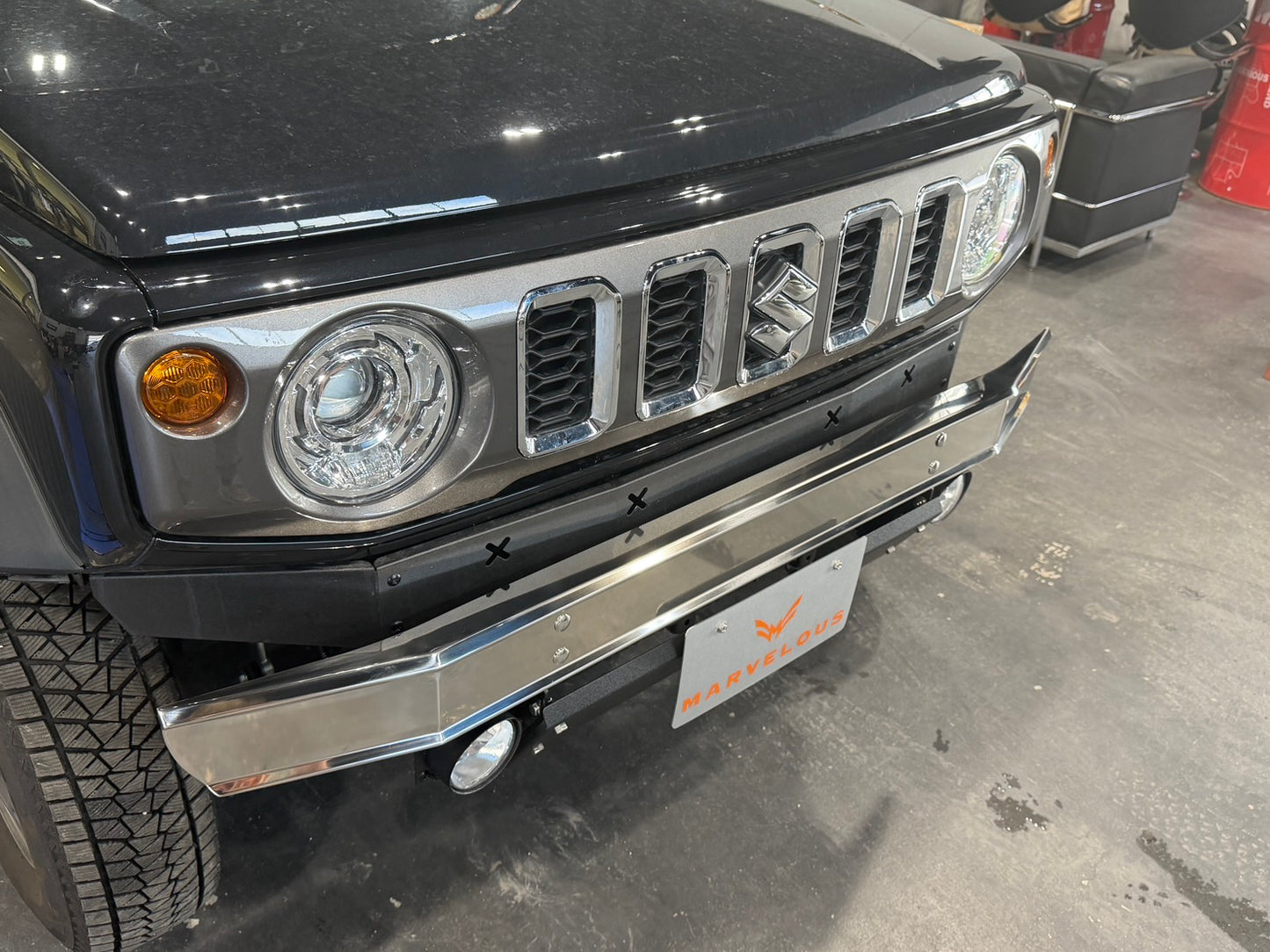 【JIMNY/SIERRA /NOMADE】ステンレス&スチール  フロントバンパー　JB64W JB74W JC74W