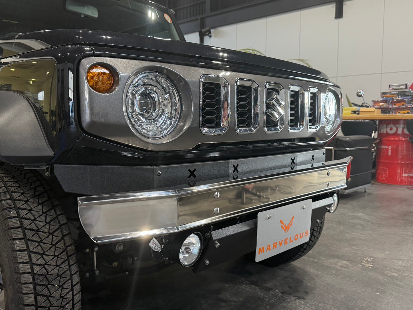 【JIMNY/SIERRA /NOMADE】ステンレス&スチール  フロントバンパー　JB64W JB74W JC74W