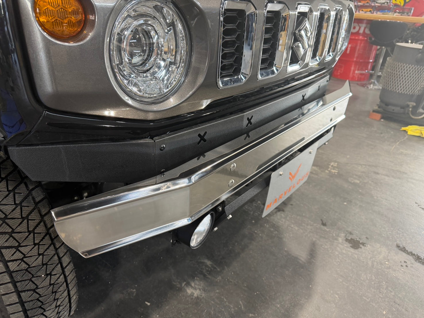 【JIMNY/SIERRA /NOMADE】ステンレス&スチール  フロントバンパー　JB64W JB74W JC74W